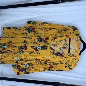 Super cute Boho Mustard Floral Dress size medium